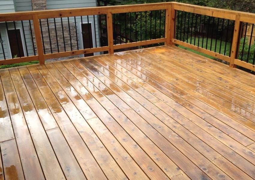 wood decking after cleaning